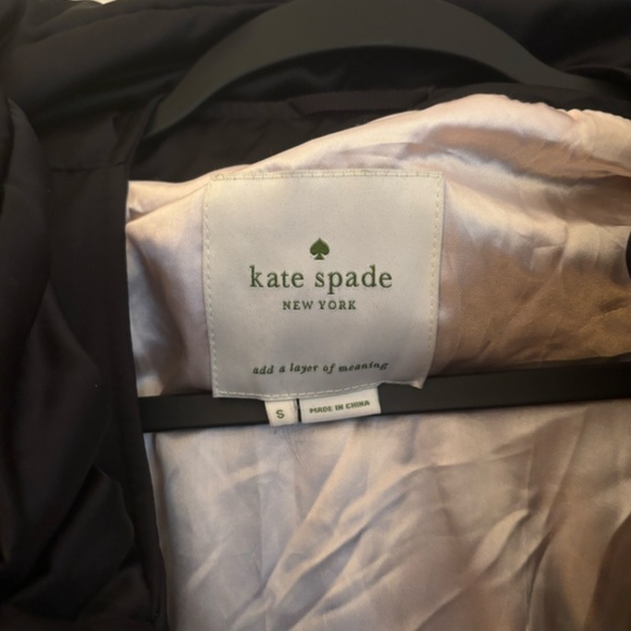 Kate Spade Black Bow Belted Puffer Jacket - Picture 6 of 12